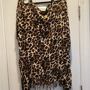 Leopard Print Caftan Tunic Top